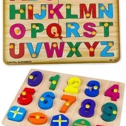 popplop Wooden 3D Capital Alphabets and Number Board Puzzle Toy, Educational Toy Puzzles-picture-14
