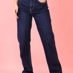 V-Mart Women Straight Fit High-Rise Low Distress Light Fade Stretchable Jeans-picture-32