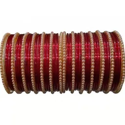 Qufrozy Red Glass Artificial Stones Bangle-picture-11