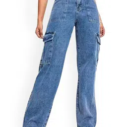 BAESD Women Comfort Regular Fit Mid-Rise Cargo Stretchable Jeans-picture-35