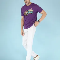 NOBLE HUSTLE Men Pure Cotton Graphic Printed T-shirt image 5