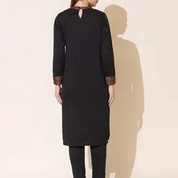 KEIKO Ethnic Motifs Printed Round Neck Straight Kurta with Trousers And Dupatta image 3