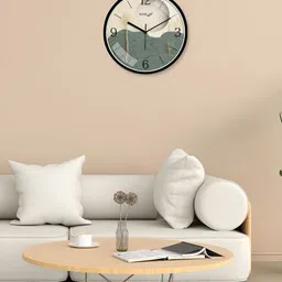 RANDOM Black & Green Printed Contemporary Wall Clock image 3