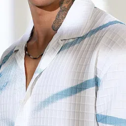 Campus Sutra Men Comfort Cuban Collar Abstract Printed Oversized Casual Shirt image 2