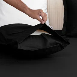 WEAVE AND DECOR Black Striped 300 TC Queen Bedsheet with 2 Pillow Covers image 3