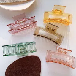 HANDBAG COLLECTION Women Set of 5 Transparent Claw Clips-picture-26