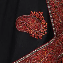 Exotic India Paisley Embroidered Thread Work Woollen Shawl image 3