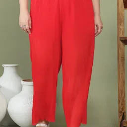 theRebelinme Women Straight Fit High-Rise Easy Wash Pleated Trousers-image-9