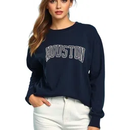 SALUJA FABRICS Women Round Neck Typography Printed Cotton Sweatshirt-image-61