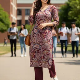 AADVIKA Women Paisley Printed Sequinned Indie Florals Kurta-picture-27