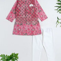 The Magic Wand Girls Ethnic Motifs Printed Regular Pure Cotton Kurta with Pyjamas-picture-18