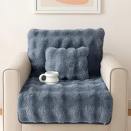 DREAM CARE Grey & Grey 1 Piece Sofa Cover-image-55