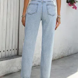 BAESD Women Comfort Mom Fit Mid-Rise Stretchable denim Jeans image 3