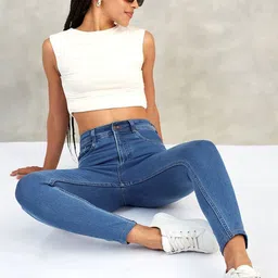 DOLCE CRUDO Women Skinny Fit High-Rise Stretchable Jeans-picture-39