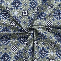 Texstylers Blue & Green Floral 140 TC Single Bedsheet with Pillow Covers image 2