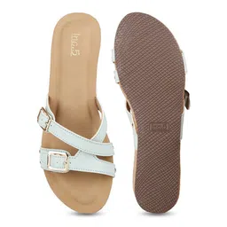 Inc 5 Women Solid Open Toe Slip-On Flat Sandals image 5