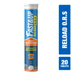 Fast & Up Reload ORS Electrolytes With Zinc & D-Glucose Effervescent Tablets - Fluid balance Hydration Drink (20, Orange Flavored)-picture-30