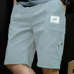 troonpair Solid Men Grey Cargo Shorts-picture-20