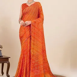 100 Dreams Leheriya Poly Chiffon Designer Bandhani Saree-picture-22