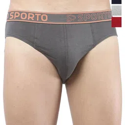 Sporto by Macho Pack Of 4 Cotton Mid-Rise Basic Briefs-picture-12