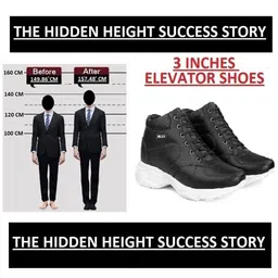 Bxxy Men Height increasing Casual Lace-up Ankle Platform Heel Boots image 5