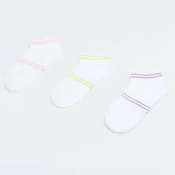 max Girls Pack Of 3 Striped Ankle-Length Socks image 2