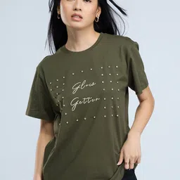 20Dresses Women Typography Print Embellished Cotton T-Shirt-picture-17
