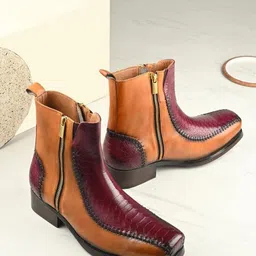 MILLE DOLLARI Men Casual Dual-Tone Broad Toe Boots-picture-10