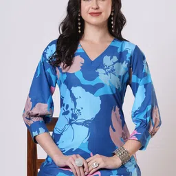 DIVASTRI Women Floral Printed Regular Kurta with Trousers image 2