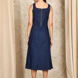 Mast & Harbour Denim A-Line Midi Dress image 5