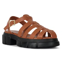 London Rag Women Round Toe Strappy Chunky Platform Sandals With Backstraps-picture-34