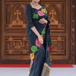 Okom Woven Design Silk Blend Banarasi Saree image 3