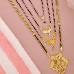 Bhanu diam Gold-Plated Brass Mangalsutra-picture-27