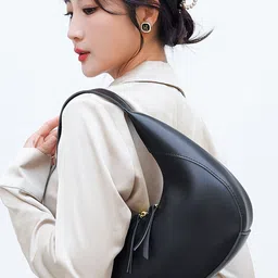 StyleCast PU Half Moon Hobo Bag with Tasselled image 2