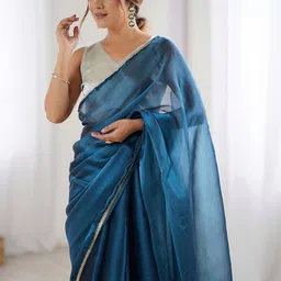 SANISA Poly Chiffon Designer Saree image 5