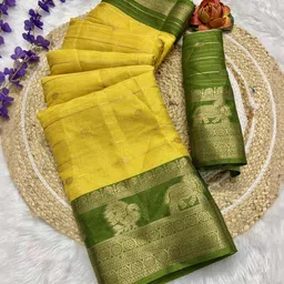 RegalDrapes Ethnic Motifs Woven Design Saree With Unstitched Blouse Piece-picture-30
