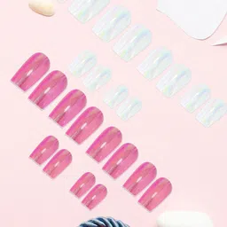 PRIVIU Set Of 24 Metallic Duochrome Stick-On Nails image 5