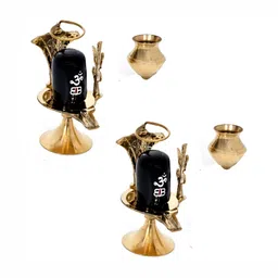 Navyaksh Gold Toned & Black Religious Brass Showpiece image 2