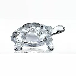 Navyaksh Transparent Feng Shui Tortoise With Plate Showpiece Showpiece image 2