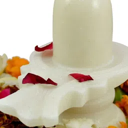 Navyaksh White Marble Shiva Lingam Showpiece image 2