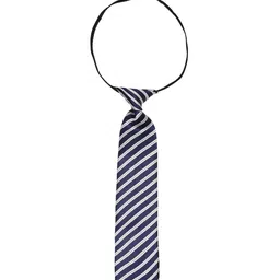 Arendelle Boys Blue & White Striped Satin Adjustable Skinny Tie image 2