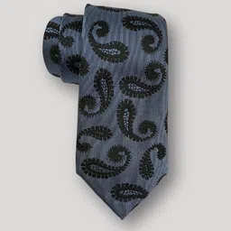 The Tie Hub Men Printed Silk Skinny Tie image 2