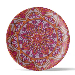 nestroots Pink & Orange Printed Ceramic Wall Plate image 2