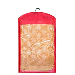 Kuber Industries Red 6 Pieces Saree Cover Wardrobe Organiser With Hanger image 2