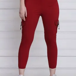 DIMPY GARMENTS Women Solid Relaxed High-Rise Wrinkle Free Joggers Trousers-picture-31