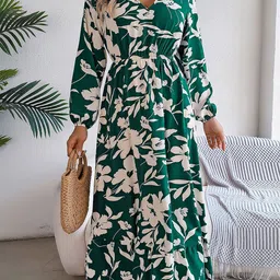 StyleCast x Revolte Puff Sleeve Fit & Flare Midi Dress-picture-22