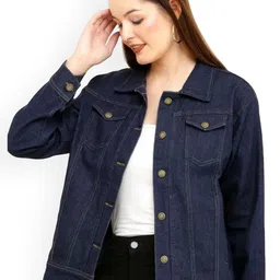 Tripursundari Fashion Lightweight Cotton Denim Trucker Jacket-image-83