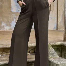 PURVAJA Women Relaxed High-Rise Easy Wash Trousers-image-25