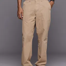 Louis Philippe Jeans Men Pure Cotton Chinos Trousers-image-67
