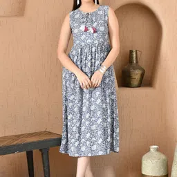 KALINI Floral Print A-Line Midi Dress-image-74